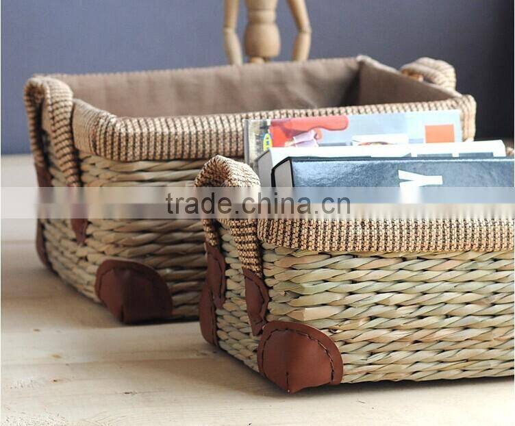 natural straw seagrass sundry basket box