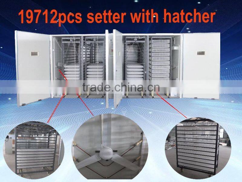 Good quality holding 19712 chicken eggs incubator and full automatic egg hatching machine made in China