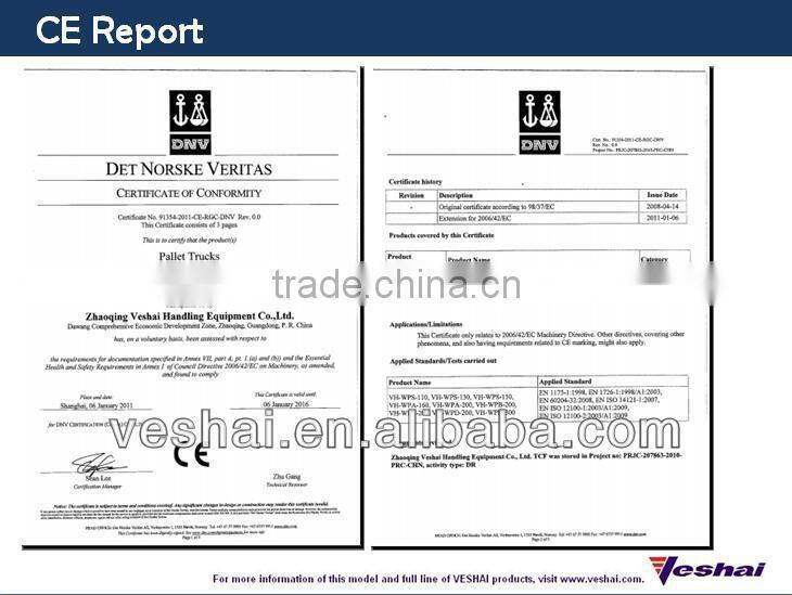 Veshai Semi electri pallet truck with CE for factory 1200kgs VH-WPH-120E