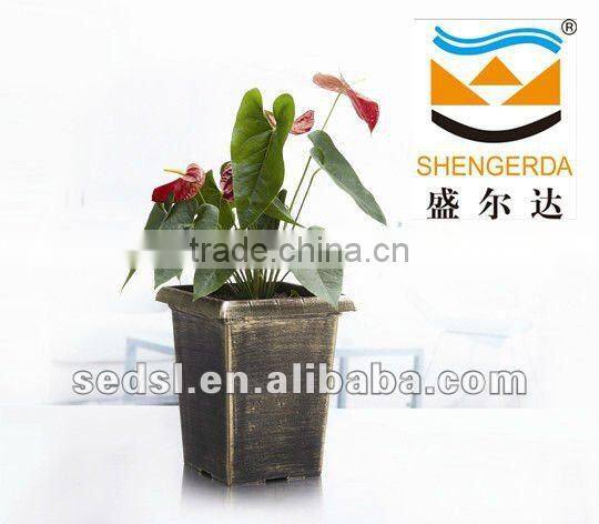 10.5" tall tapered planter,flowerpot stand,square silver flower pots