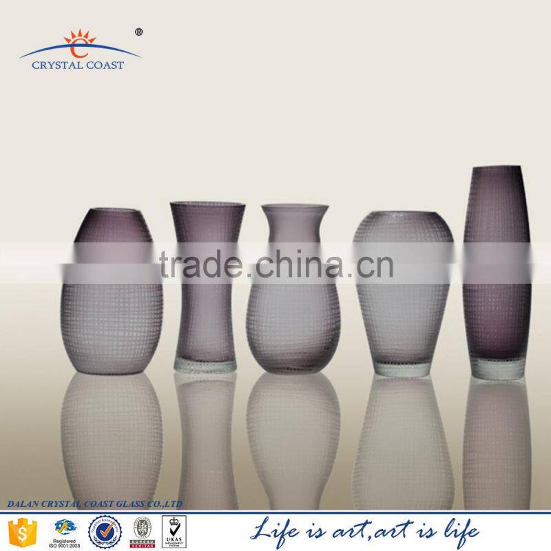 elegant home interiors decor glass etching glass flower vase wholesale china