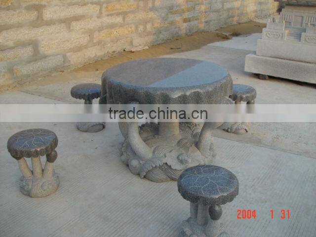 Outdoor Garden Stone Tables and Chairs