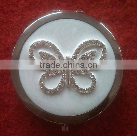 decorative black butterfly design compact mirror