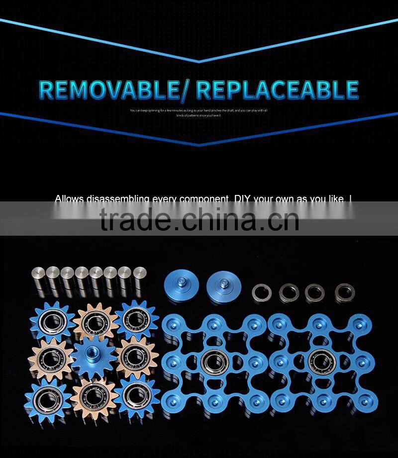 RGKNSE 9 Gear Linkage Hand Spinner 188 Bearing Metal Fidget Spinner Mix Color Match Aluminum alloy Fidget Toy Wind Spinner