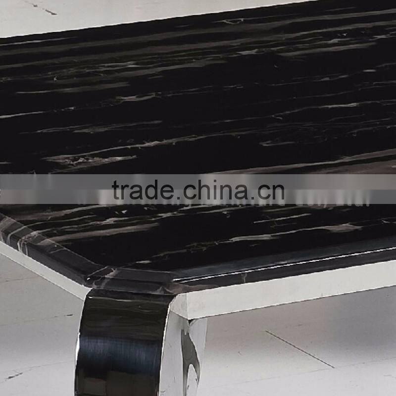 Living room side table with stainless steel legs