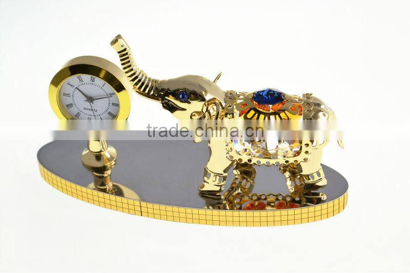 Luxury Unique Gold Plated Crystal Clock for home decor