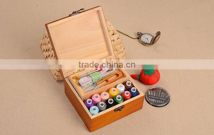 2016 Mini antique folding wooden sewing box