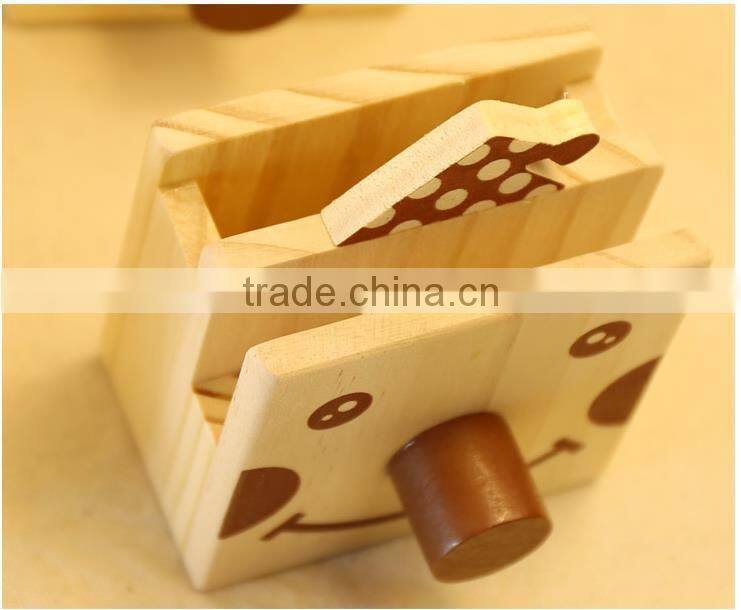 New design handmade cartoon wooden pen pot