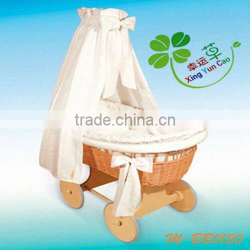 handmade wicker baby crib