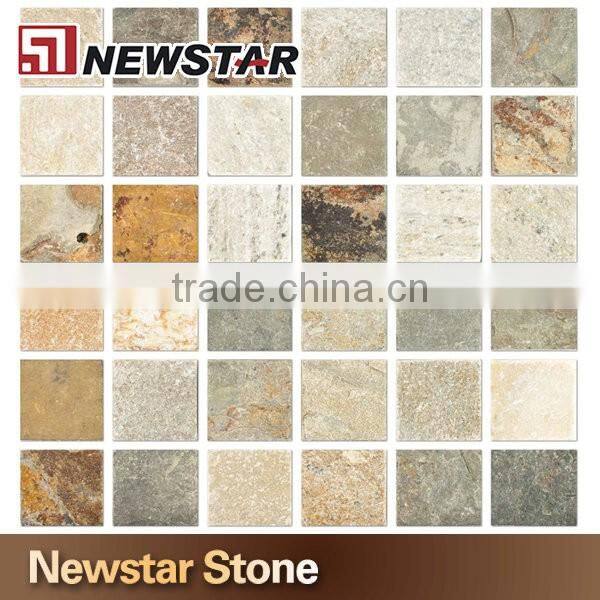 slate mosaic china slate yellow wooden mixed rustic slate mosaic pattern tile