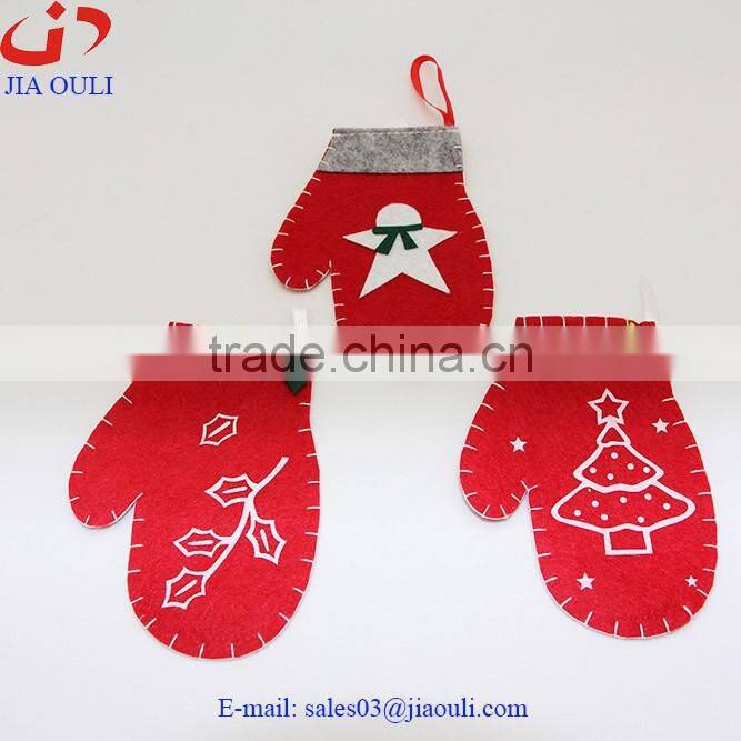 Christmas red gloves gifts bag Christmas Ornament