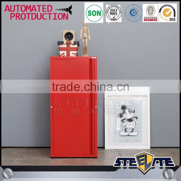 Red color steel clothes storage cabinet baby cupboard designs
