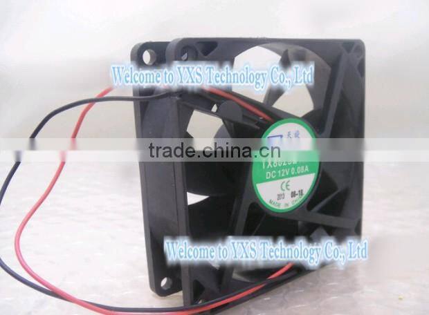 80x80x25mm TX8025L12S DC12V 0.08A 8025 8cm Ultra-quiet Cooling fan two wire