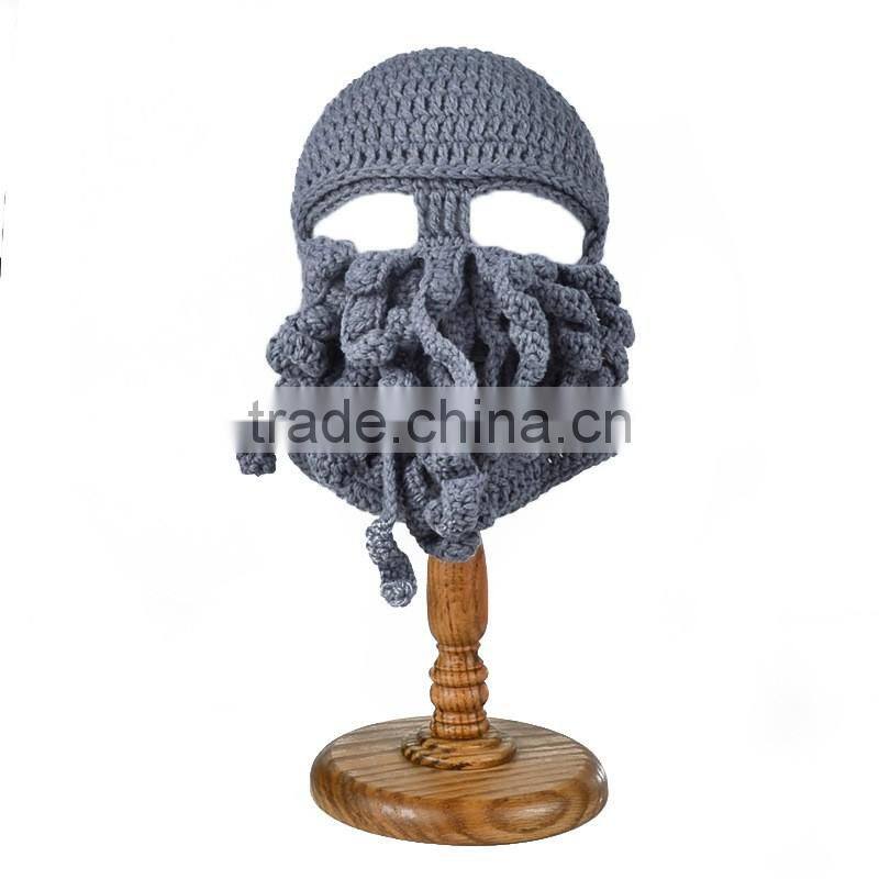 Unisex Halloween Octopus Hats Crocheted Hats Funny Cap