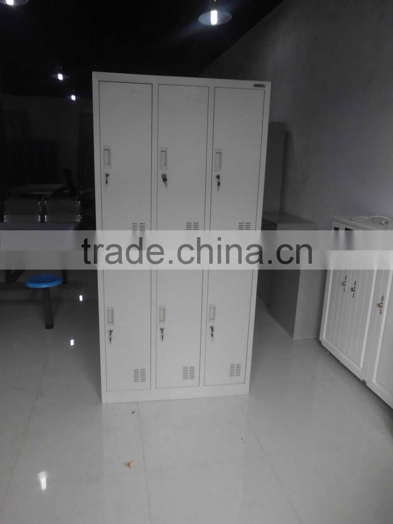 Metal Six-door Locker with One Shelf for Storage