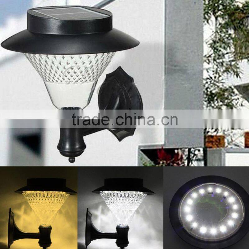 16Leds Solar Powered Garden Pathway Wall Mount Lights Lamps