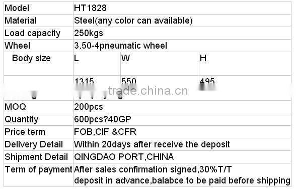 Steel single loop handle Trolley HT1828 with two wheels for storage using