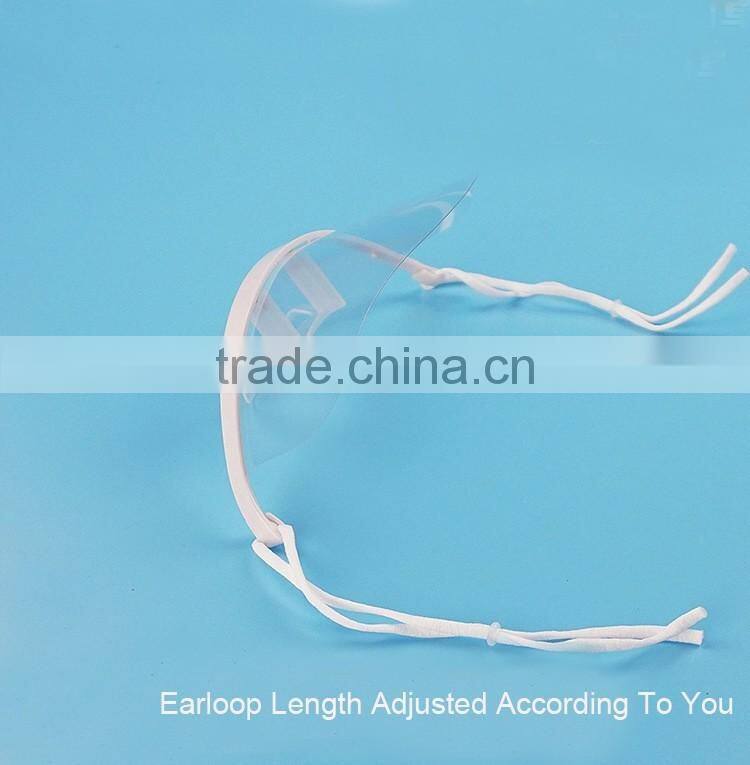 Factory directly sale catering industrial big smile sanitary clear plastic transparent face mask for food service in workshop