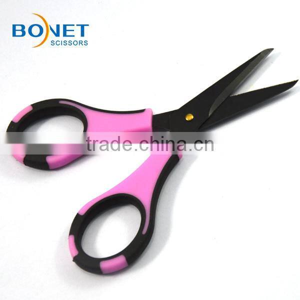 SSC0032 5-1/4" Chinese black blade titanium color scissors with cover