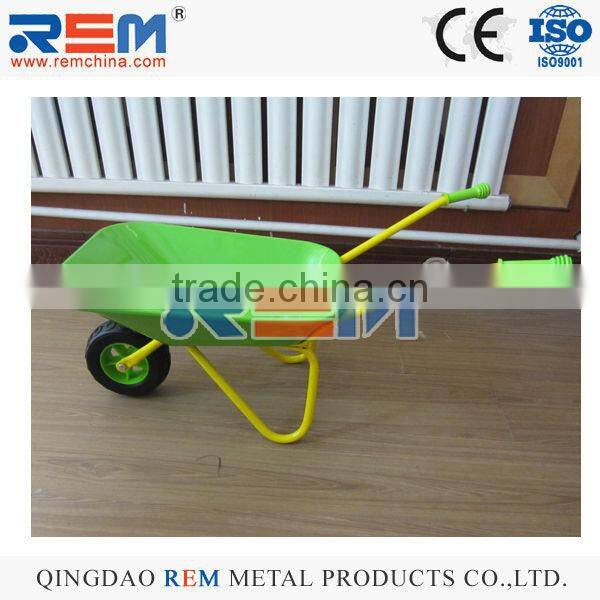 Baby wheel barrow WB0102 one solid wheel metal tray cheap cart