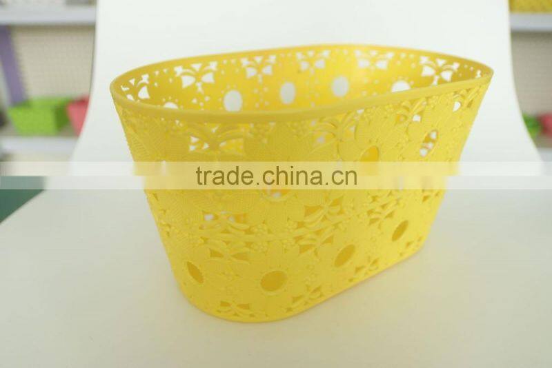 2016 New Type plastic pp storage basket with sunflower