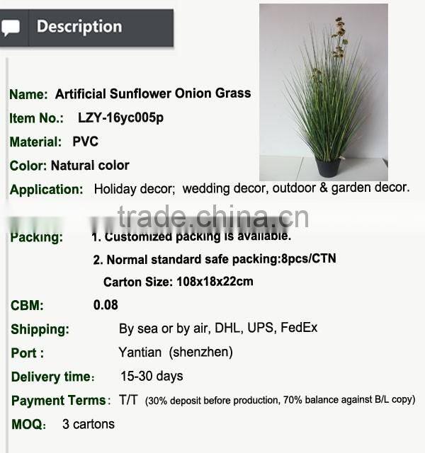 High quality Sunflowers Cheap 2017 Factory Artificial Onion Grass