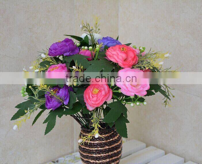 2014 mini rose stye flower, artificial silk flower bouquet