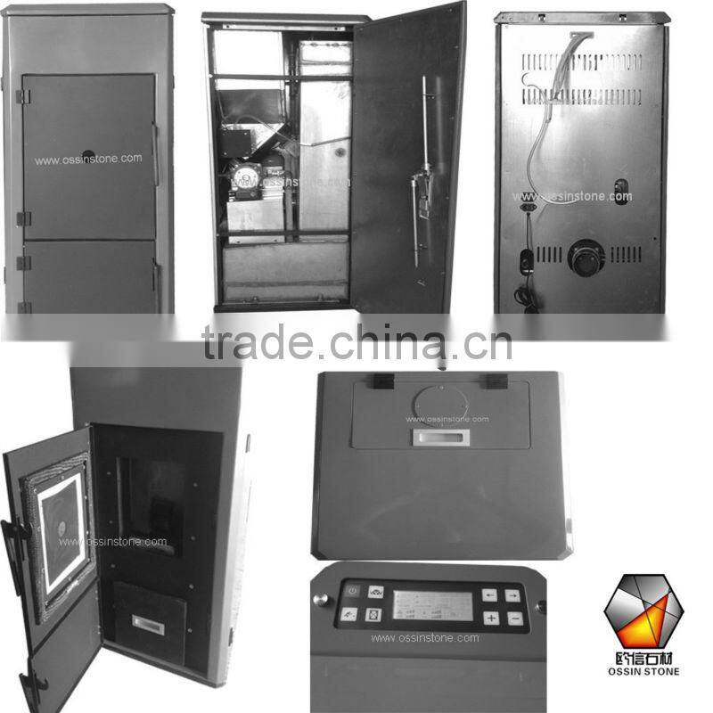 Wood pellet fireplace with water boiler