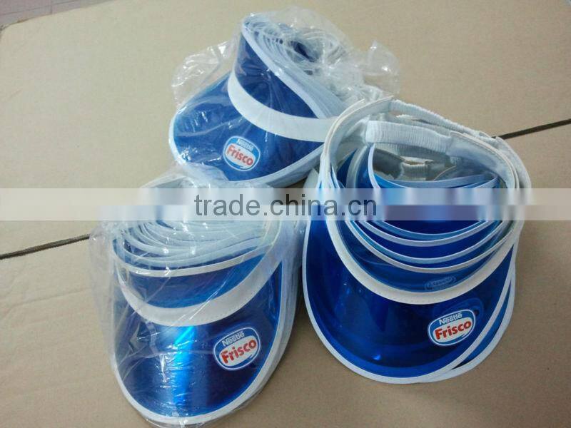 Nestle uv/pvc sun visor hats with printing logo--pass the uv transmittance and 6p test