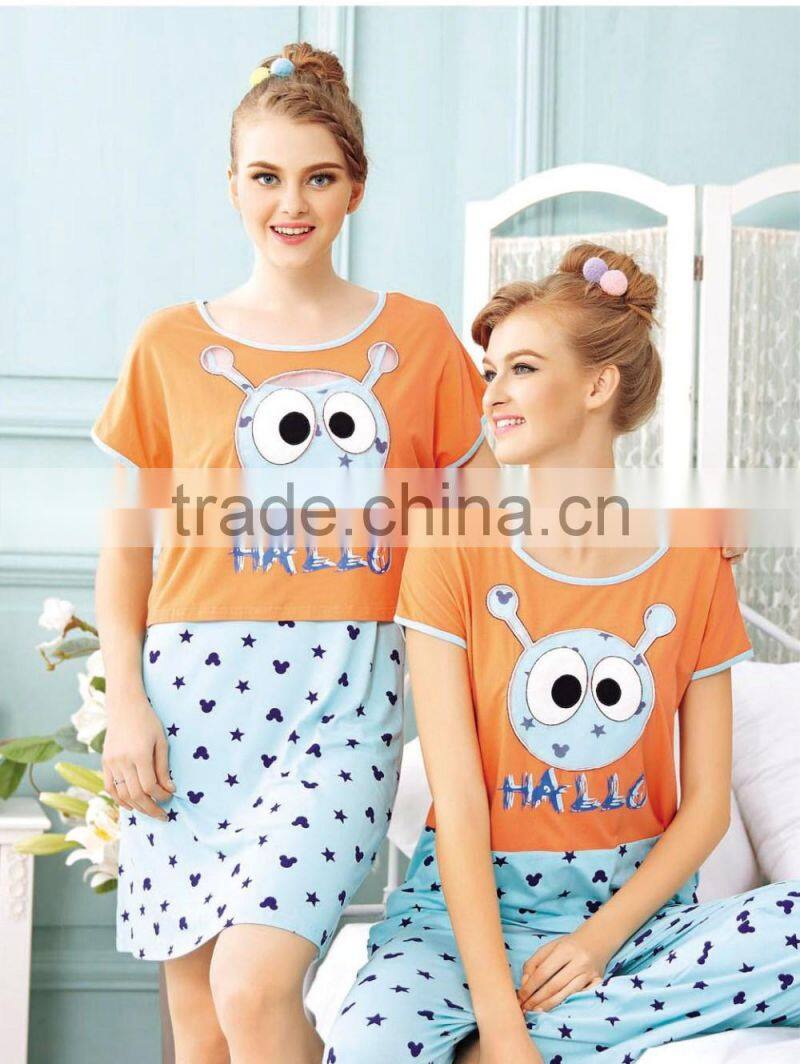 Summer Women False Two Piece Sets sexy women sleepwear casual dress