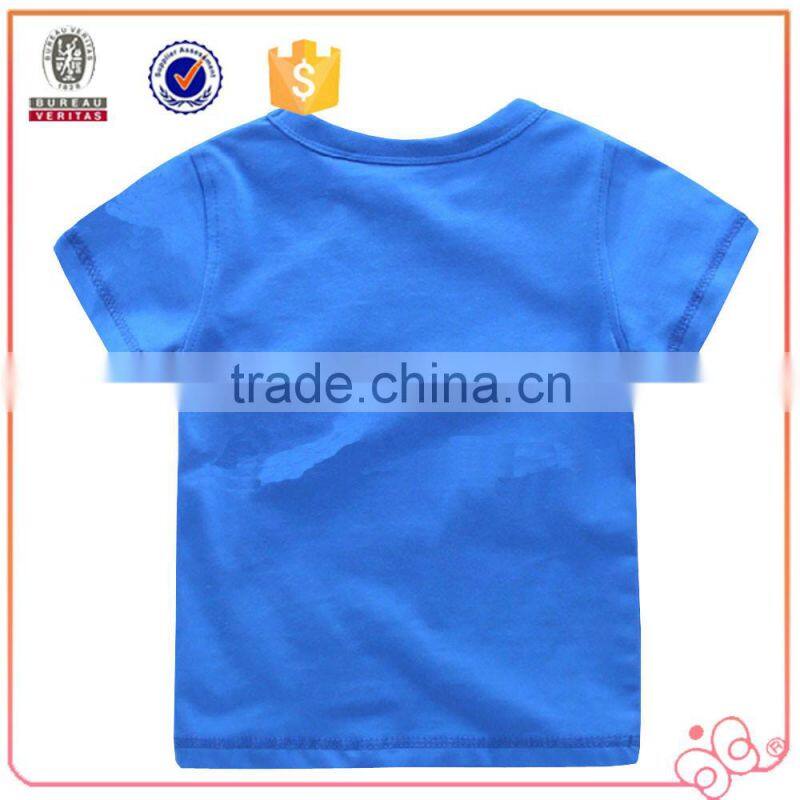 China apparel supplier factory direct printed custom kids clothes child t-shirt with pocket