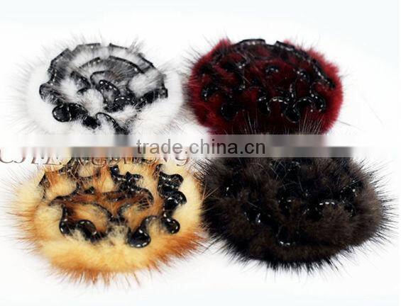 CX-A-45 Real Mink Fur Flower Coat Fashion Brooch Pin