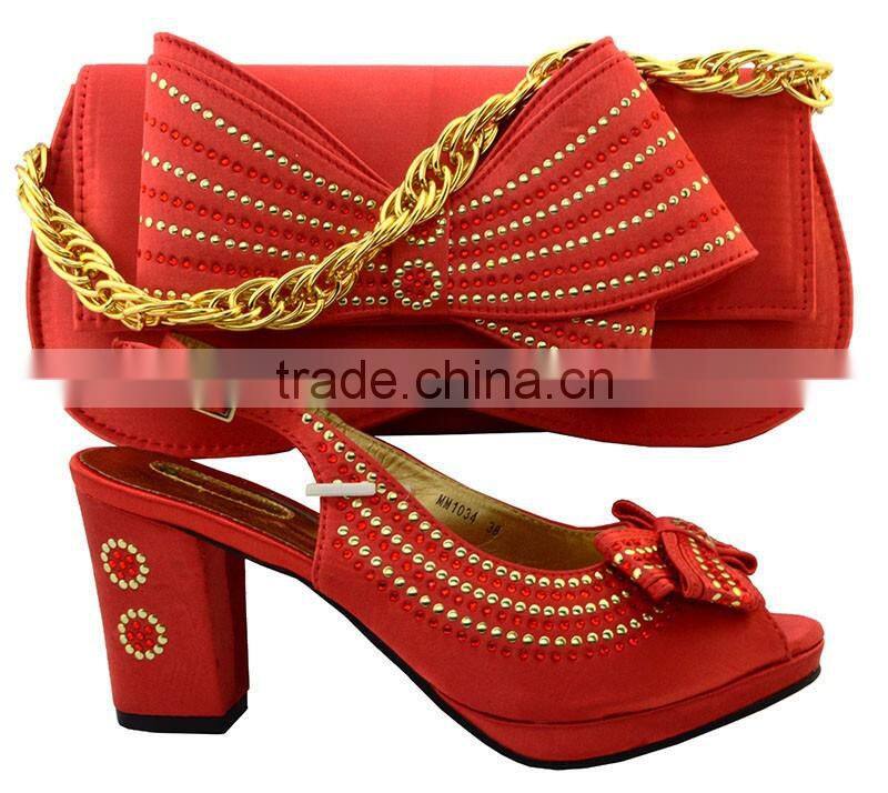 TOP quality popular comfortable cheap price italian party lady shoes and matching bags with exquisite workmanship MG1092