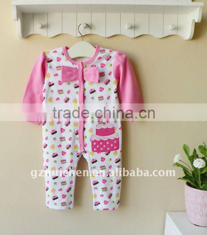mom and bab 2012 baby clothes 100% cotton embroider sleepwear