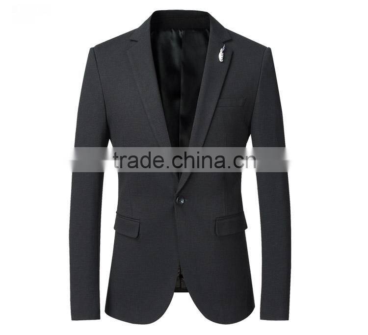 Wholesale Customized European Business Suit 1 Button Charcoal Men Suits