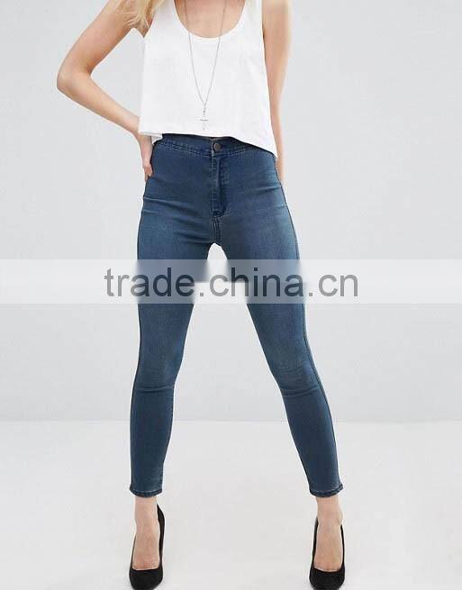 latest design super skinny jeans pants women tall waist jeans trousers