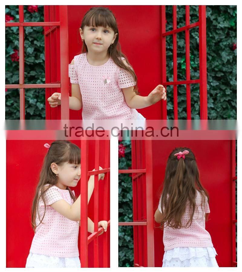 2017 Summer Stylish Girls Off-shoulder t Shirt Wholesale Children's Boutique Clothing