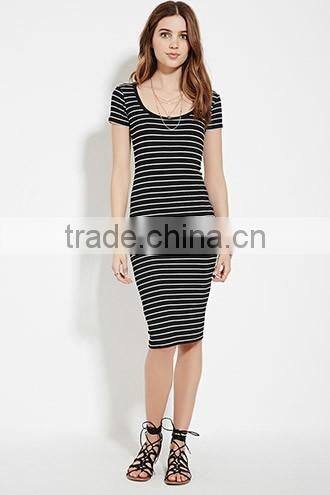 2017 Cheapsale Sexy Ladies Tight Solid Stripe Casual Dress Bulk Clothing