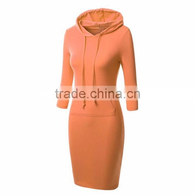 oem wholesale blank high quality plain long hoodie garment,custom fashion ladies pullover hoodies