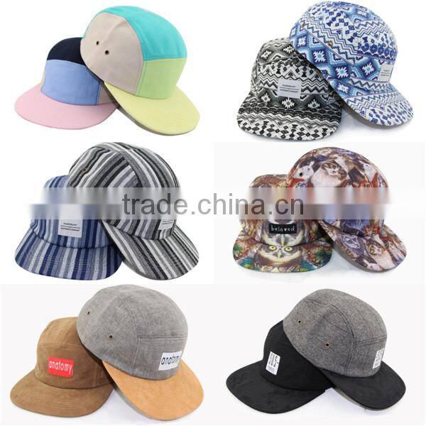 Custom 5 panel hats Luminous 3m reflective fabric grey five panel cap