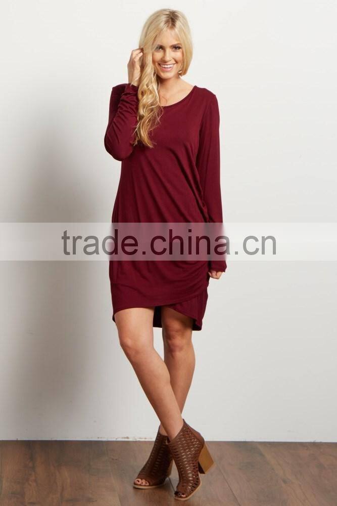 New collection fashion long sleeve side ruched wholesale maternity clothes
