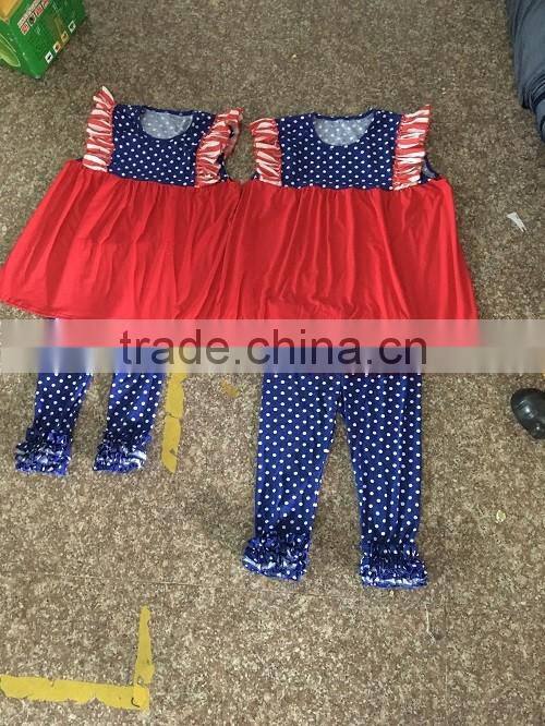 Mom And Me Outfits Mother And Daughter Matching Clothing Sets 4th Of July Boutique Clothes Sets USA Holidays Tops And Leggings