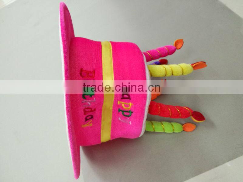 Funny Double layer cake hats birthday party gift cake hat with candle