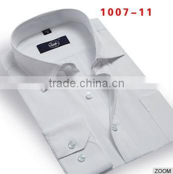 2016 new style fashion Long sleeve men's dress shirt cotton yarn dyed shirt grey fabric