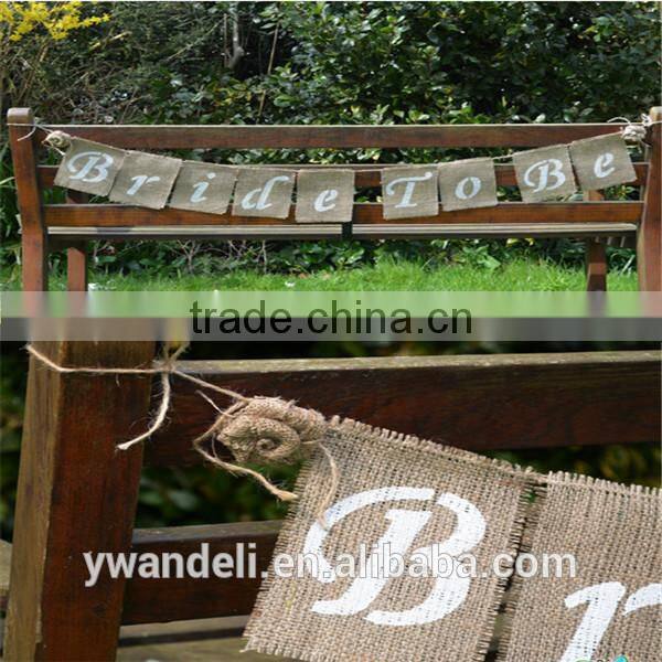 Bride To Be White Hessian Wedding Bunting, Vintage Hen Party Bunting, Rustic Bunting