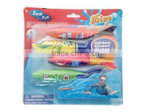 summer hot sale swimming pool dive toys plastic torpedp fish funny fish catch game toys for kids