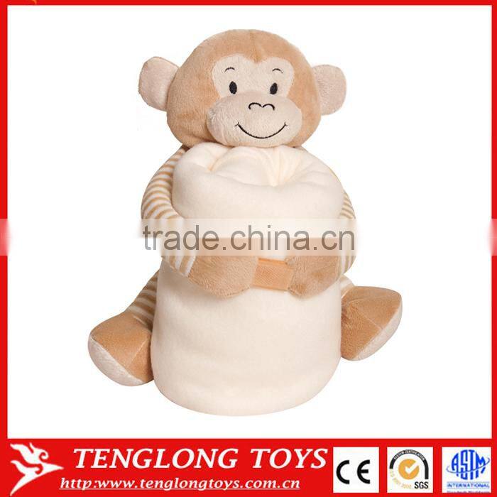 EN71 Approval plush inflatable decorative round shape throw pillow