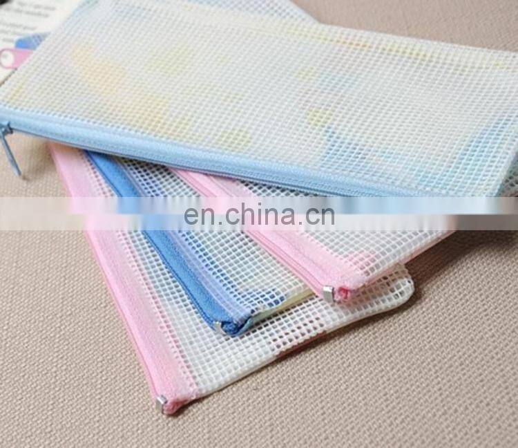 Beautiful brand cute cartoon PVC mesh pencil bag
