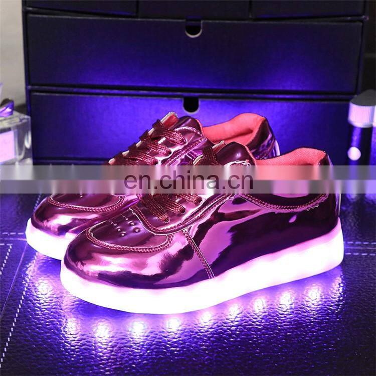 latest high quality OEM color and label USB kid boys and girls LED sneakers shoes