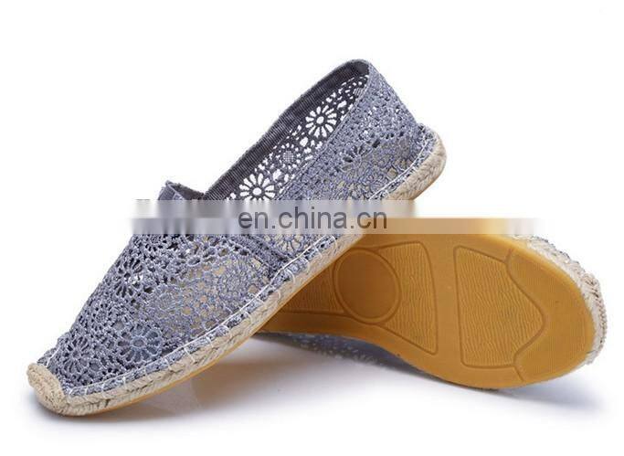 Wholesale new arrival women embroidery design flat shoes espadrilles